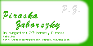 piroska zaborszky business card